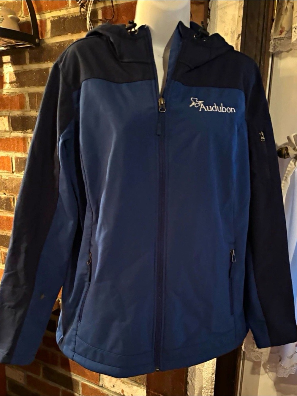 Port Authority Two-Tone Navy and Royal Blue Hooded Softshell Jacket